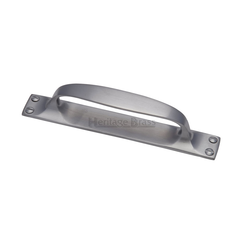 Heritage Brass Heritage Door Pull Handle on Plate Offset, Antique Brass