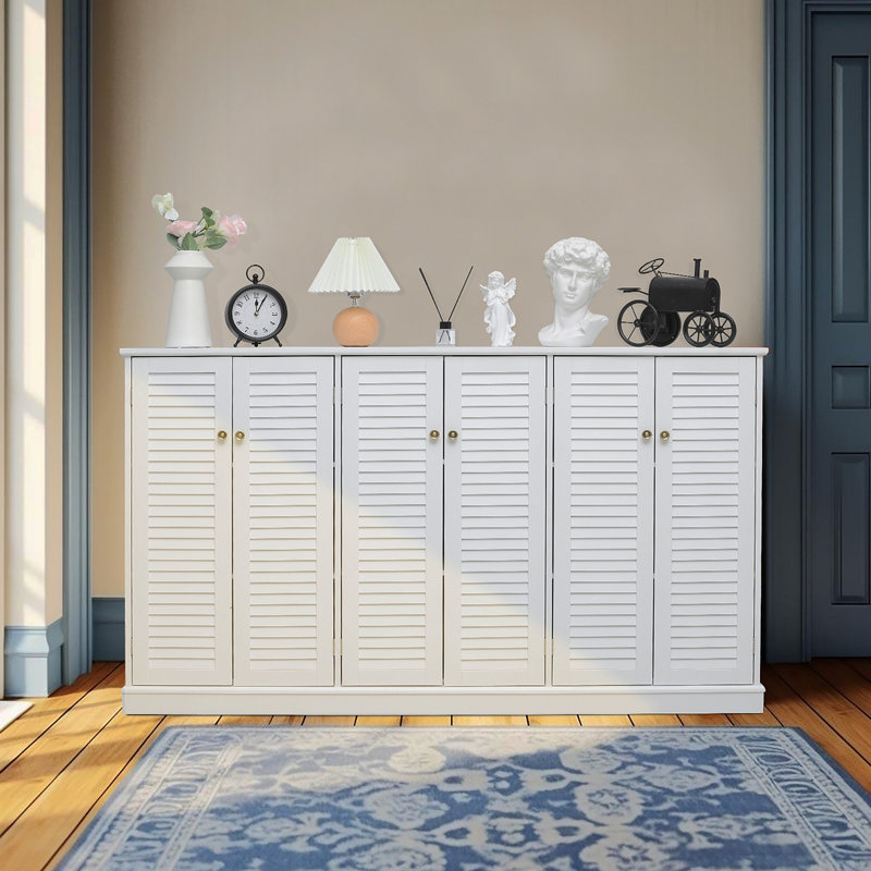 Buffet de rangement Dowlvn Farmhouse, Blanc