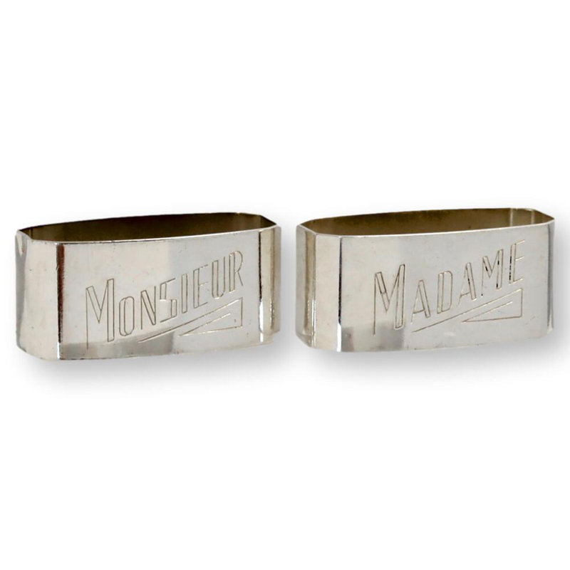 French Madame And Monsieur Napkin Rings