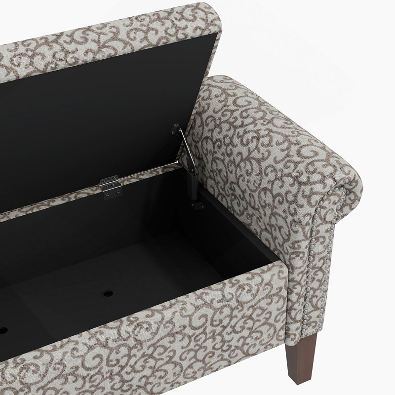 Conrad Stylish Storage Ottoman, Brown/Beige