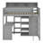 Twin Loft Bed With Storage Shelves And Under-Bed Desk, Wooden Bed Frames With Wardrobe And 3 Cabinets-750548640