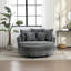 Fauteuil demi-tonneau rembourré avec repose-pieds-100891574