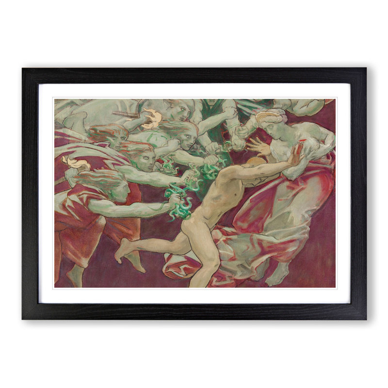 Orestes and the Furies by John Singer Sargent - Picture Frame Painting, 36cm H x 48cm W x 2cm D, Black Framed