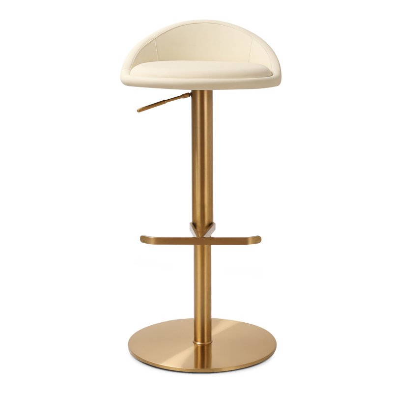 Tabouret de comptoir pivotant Vito, Blanc cassé