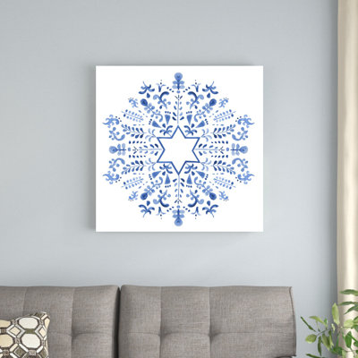 Indigo Hanoukka III par Victoria Borges - impression sur toile tendue