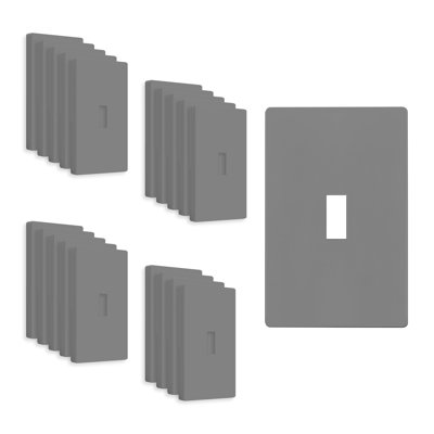 Enerlites Screwless Toggle One-Gang Wall Plate - Gray