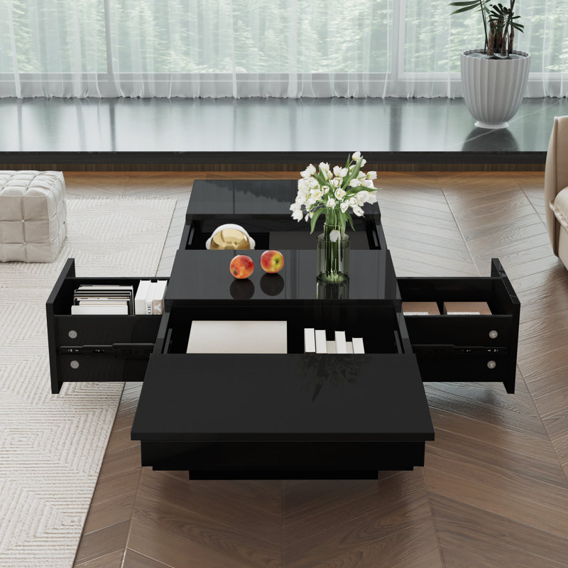 Coffee Table with Storage, Black