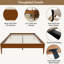 15 Inch High Queen Size Solid Dry Bamboo Wood Platform Bed Frame, With Wood Slat Metal Support, Modern & Minimalist Style, No Box Spring Needed, Easy Assembly-124793706-124793707