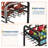 49 inch Black Basketball Rack Rolling Basketball Training Stand Sports Equipment Storage with Wheels Four-Layer Organizer Holder with Two Basket for Basketballs Footballs Volleyball