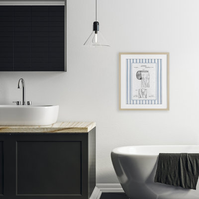 Impression de papier hygiénique rétro sous verre encadrée, design par lettré et doublé