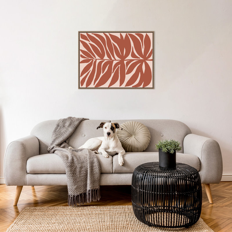 «Terra Cotta Block Palms II» par June Erica Vess, reproduction d'art sur toile encadrée, H 23 po x l 30 po