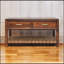 Console Regency tissée avec 4 tiroirs, fente ouverte, brun