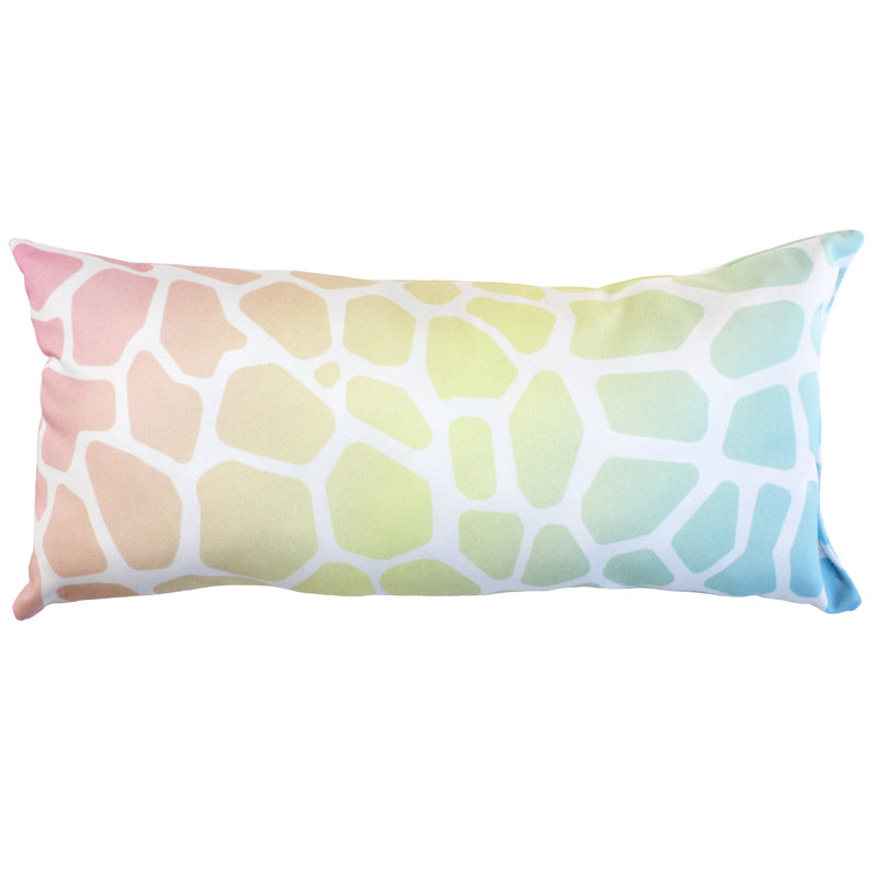 Animal Print Reversible Throw Pillow, Pastel Gradient