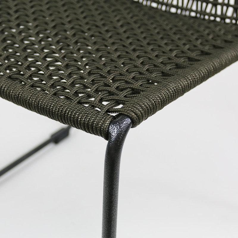 Knot Patio Dining Side Chair, Charcoal Gray /Charcoal 