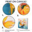 Abstrait jaune bouton d'or sur un ciel bleu rose - salon de l'art mural Buttercups-233899035-233899038