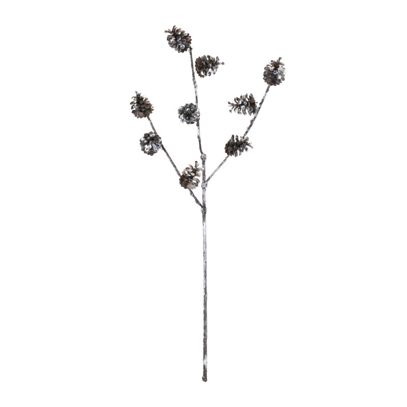 Tiges de pomme de pin, H 28 po x l 3 po x P 6,5 po, Noir / blanc