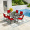 6 - Person Rectangular Steel Outdoor Table With Stackable Chairs