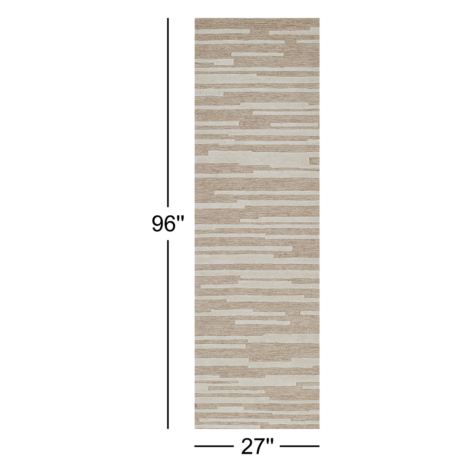 Keaundra Hand-Woven Geometric Wool Rug, Runner 2'3" x 8'