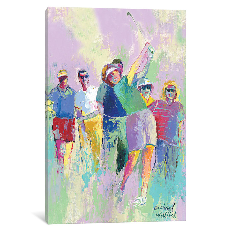 Womens golf, reproduction d’art sur toile tendue, H 12 po x l 8 po x P 0,75 po
