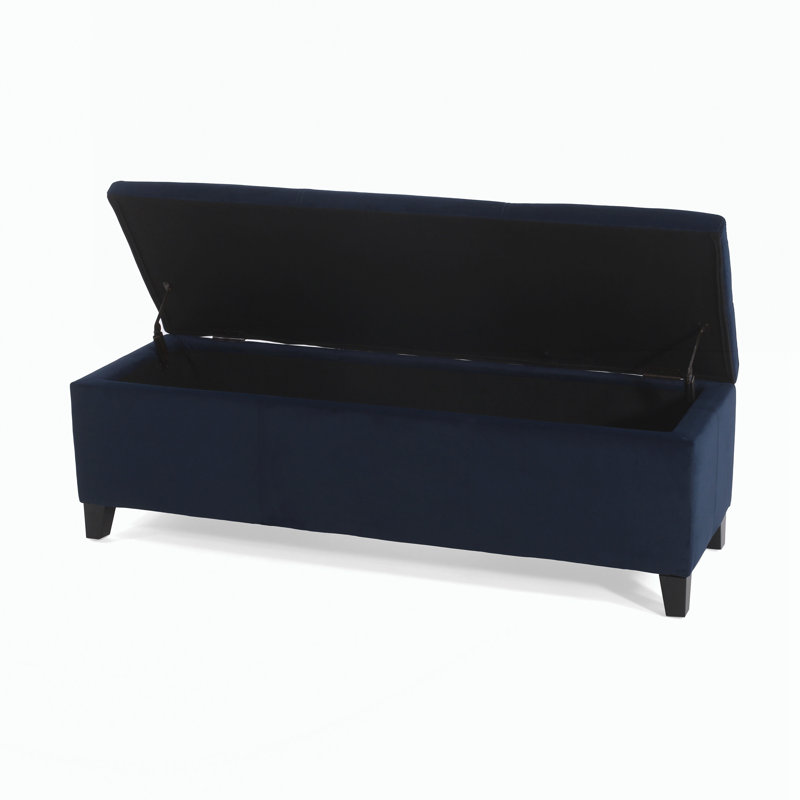 Banc de hall d'entrée rembourré avec rangement caché, Bleu très foncé