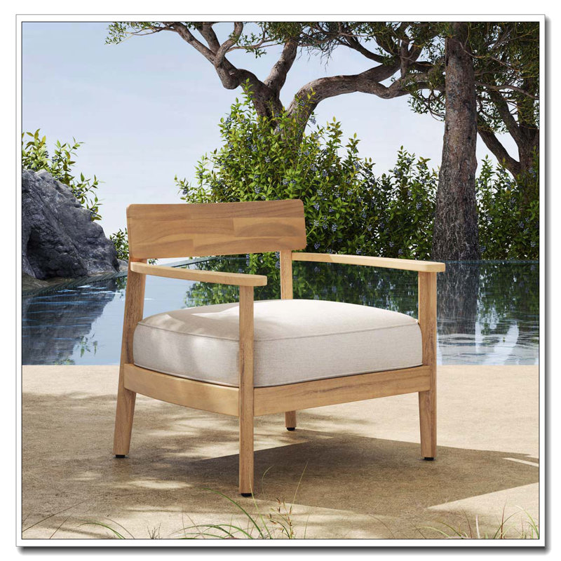 Fauteuil de patio extérieur en bois d'acacia