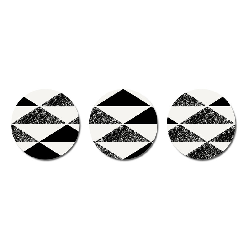 Ensemble de 3 décorations murales triangles monochromes