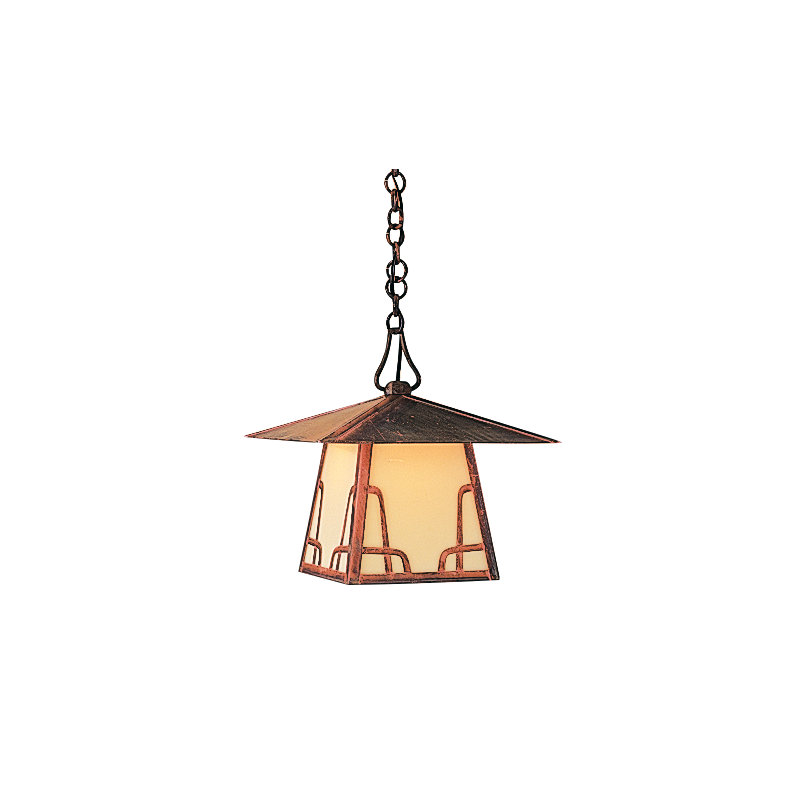 Mannford Outdoor Hanging Lantern, Bronze, Hillcrest, Gold White Iridescent