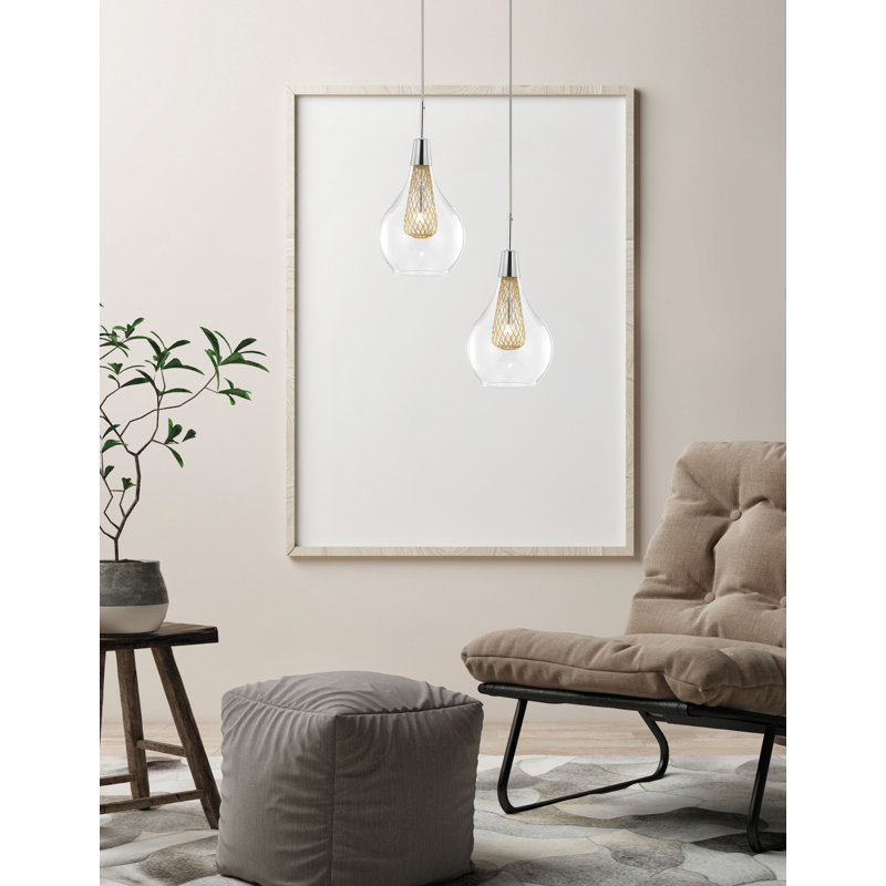 Filo 1 - Light Chrome Teardrop Pendant