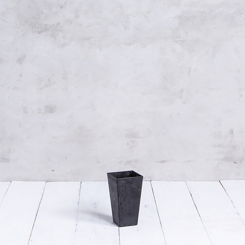 Sewickly Pot Planter, 13.5" H x 7.5" W x 7.5" D, Black