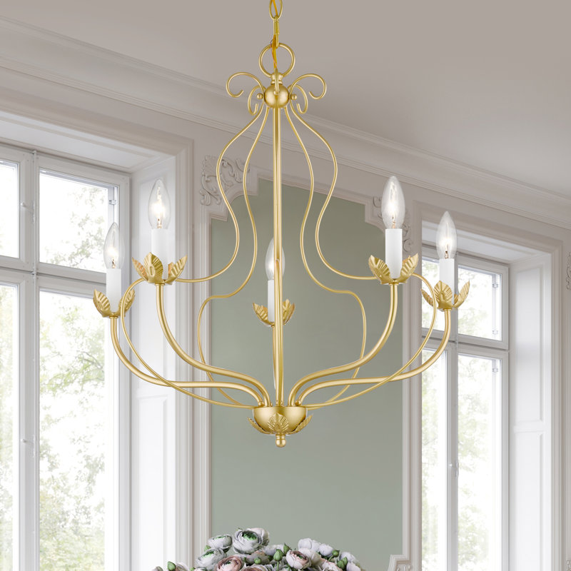 Bellamira Mallory 5-Light Dimmable Chandelier , Soft Gold