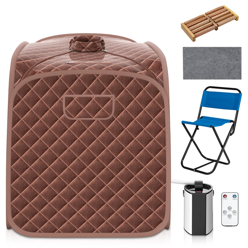 Symple Stuff 1 - Person Portable Traditional Steam Sauna with Remote Control, Coffee