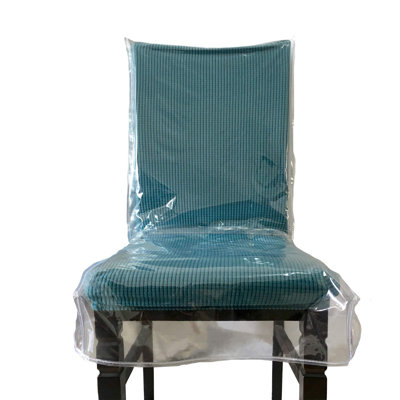 Plastic Dining Chair Covers With Backrests,Clear PVC Seat Chair Protector Waterproof Cover