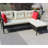 Outdoor Patio Furniture Sets 2 Piece Conversation Set Wicker Ratten Sectional Sofa With Seat Cushions(Beige Cushion)