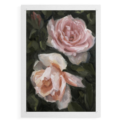 Peachy Roses II -Canvas Print Only - NOT FRAMED