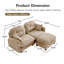 Canapé modulaire en L avec repose-pieds, tissu chenille doux-1304370904