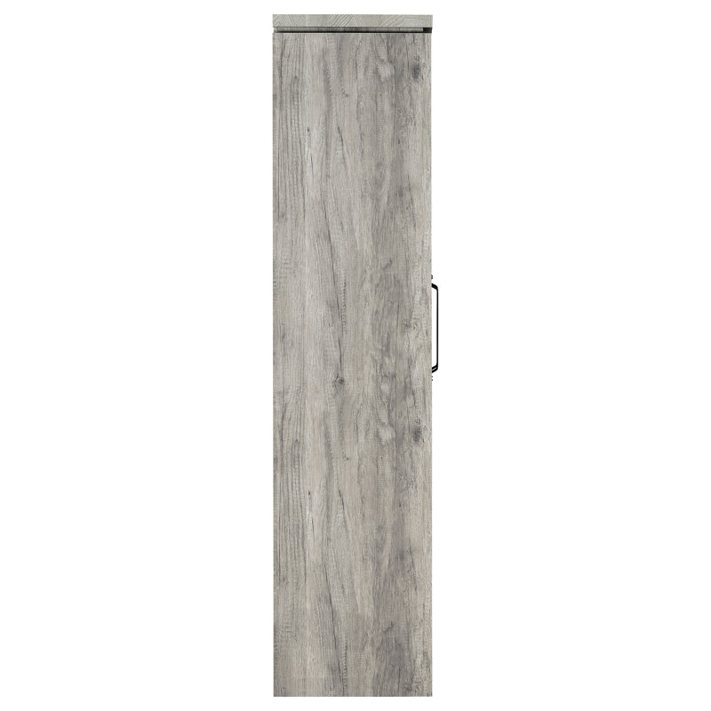 2 Door Curio Cabinet with Glass Panels, Adjustable Shelves, Gray