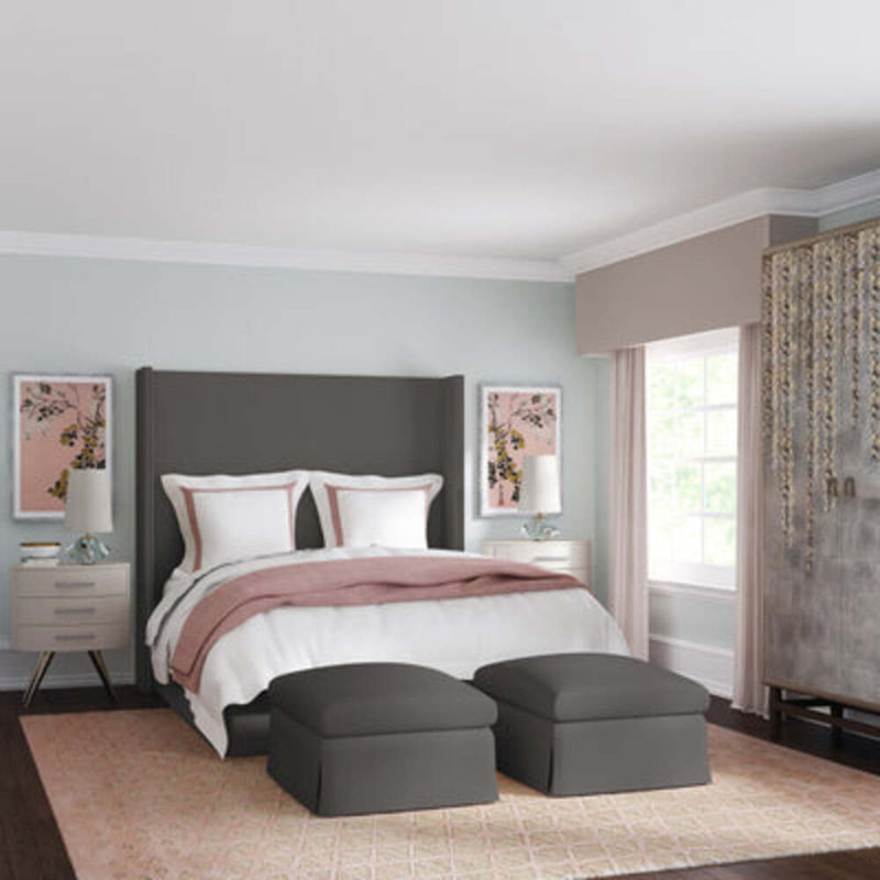 Kaiser Bed, Queen, Plush Velvet Alabaster