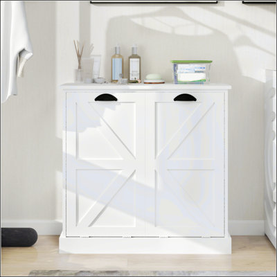 Two-Compartment Tilt-Out Laundry Sorter Cabinet