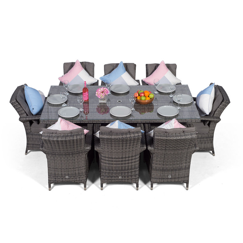 Karas 8 Seater Dining Set with Cushions and Parasol