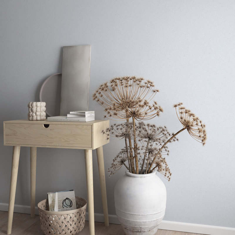 Textures Collection Plain Glitter Finish Wallpaper Roll, White