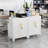 Small White Metal Accent Storage Cabinet with Lock for Home Office Kitchen-1402727361