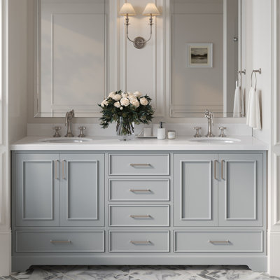 Meuble-lavabo double avec plateau Abshire 73