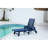 Outdoor Navy Blue Lounge Chair With 5 Positions, Material, Wheels, And Cup Holder For Poolside, Deck Patio Chair, Positions Wheels & Holder, Pool, Deck, Poolside-1266350119