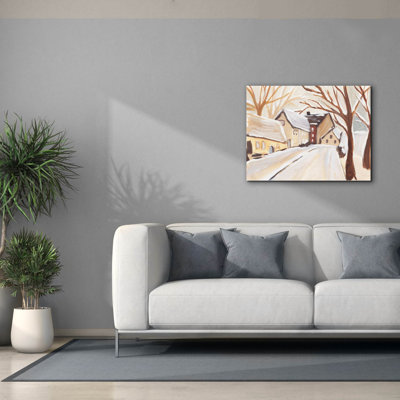  «Snowy Street 1» par Annie Warren, art mural sur toile, 34 po x 26 po