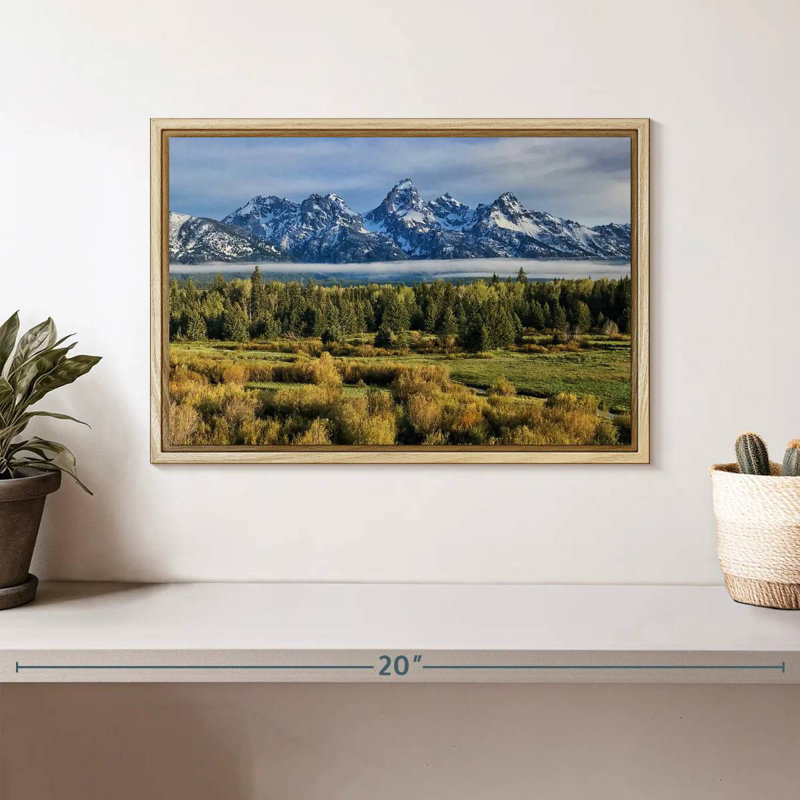 Grand Teton Sierras, Cadre flottant en bois naturel, 13 po x 9 po
