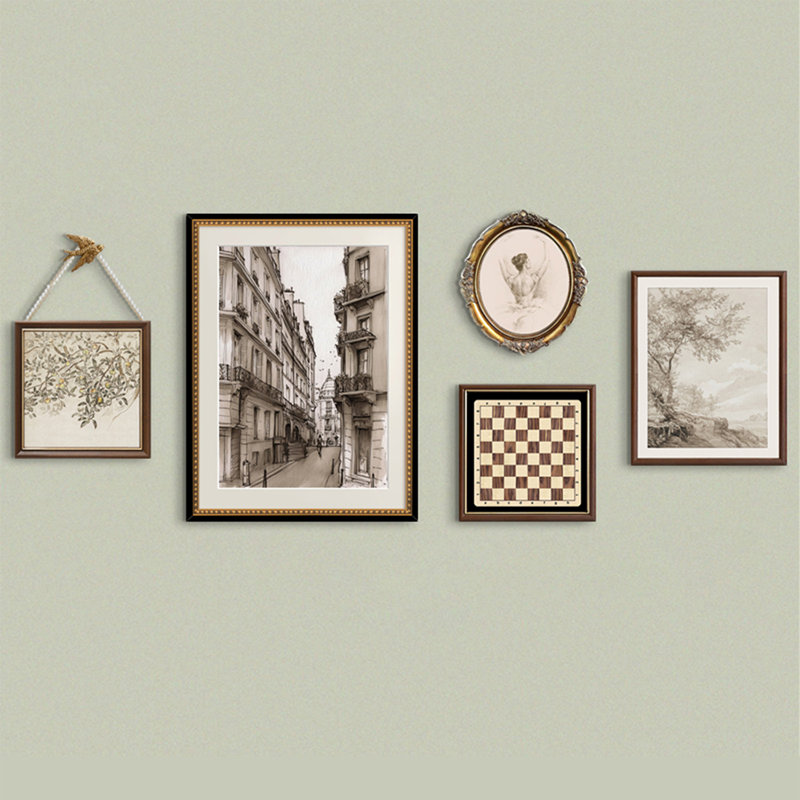 Cinq peintures décoratives de style américain pour suspendre l'arrière-plan du canapé du salon, H 27,56 po x l 19,69 po