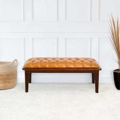 Banc en cuir avec boutons