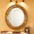 31.3" Gold Textured Round Wall Mirror