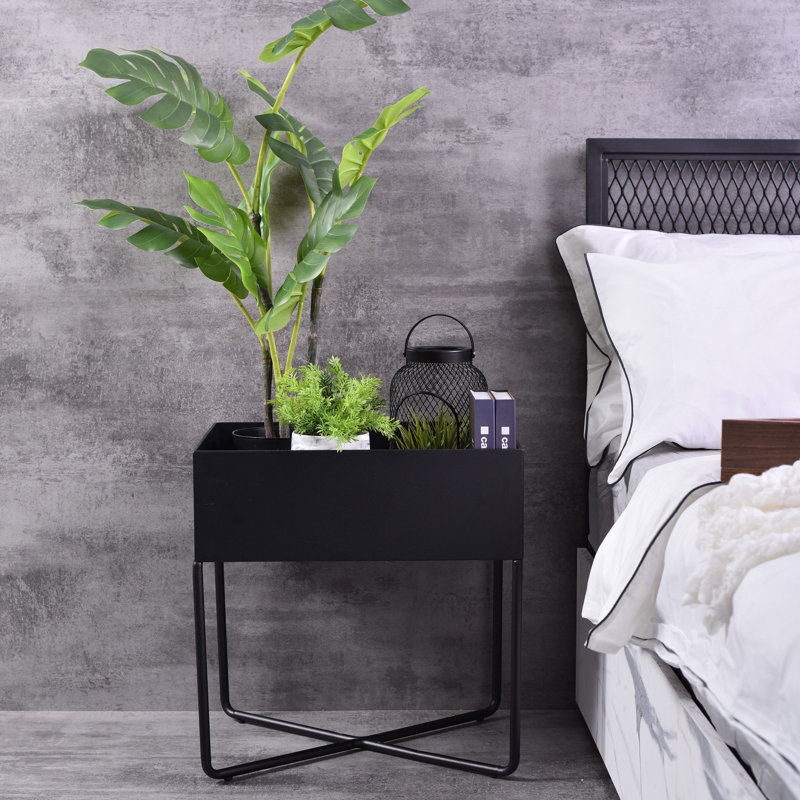 Homminga 50cm W Iron Bedside Table