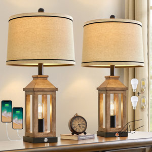 Roza 23.75" Retro Lamp Set, Suitable for Living Room, Study Room, Bedroom and Bedside